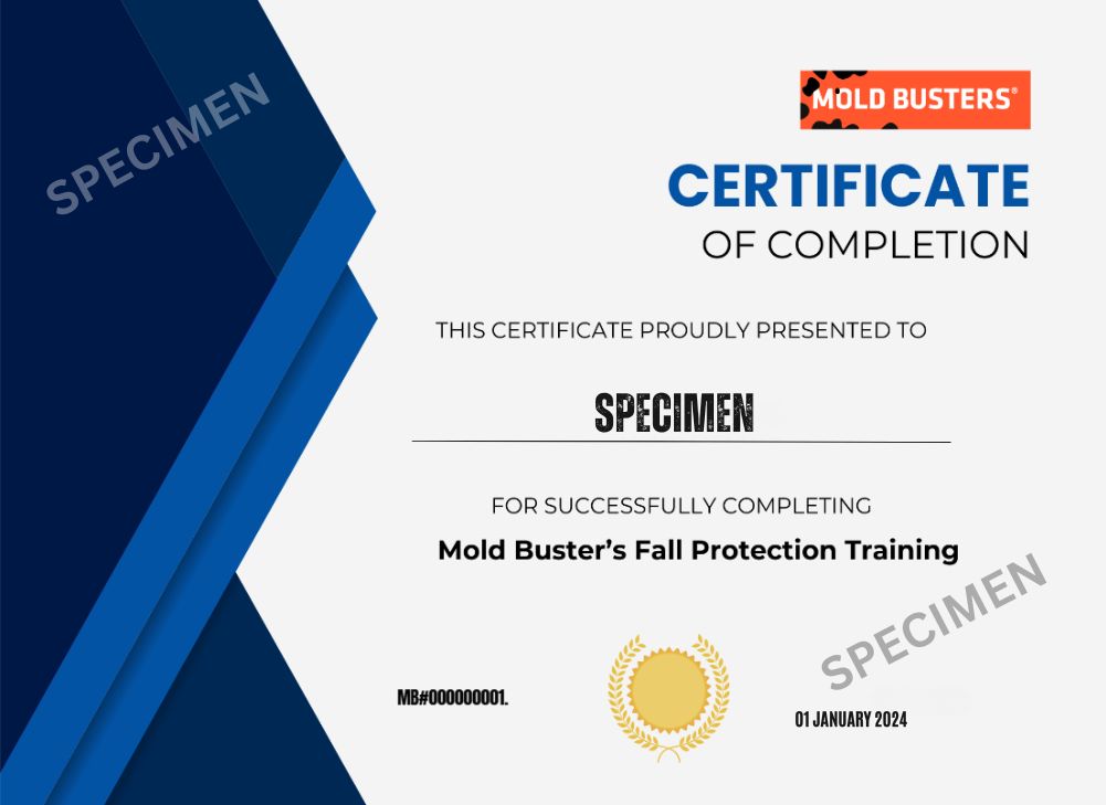 Certificate of Completion - Fall Protection Training Course