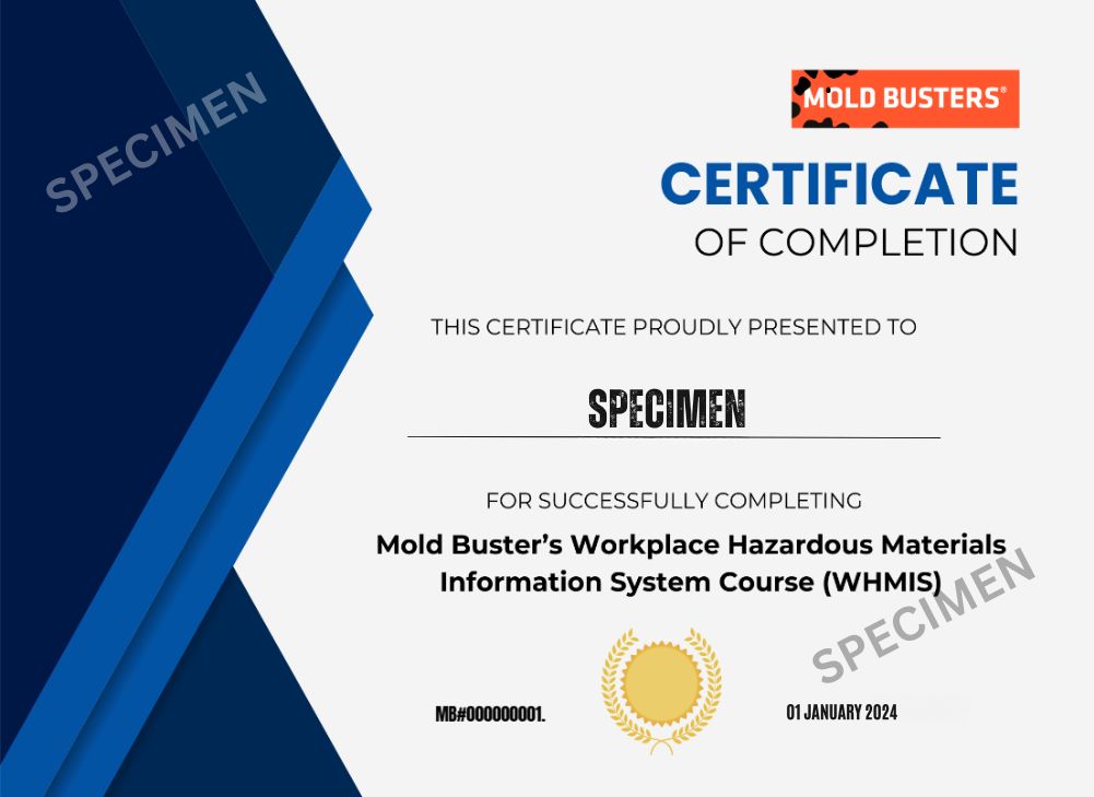 Certificate of Completion - WHMIS Course