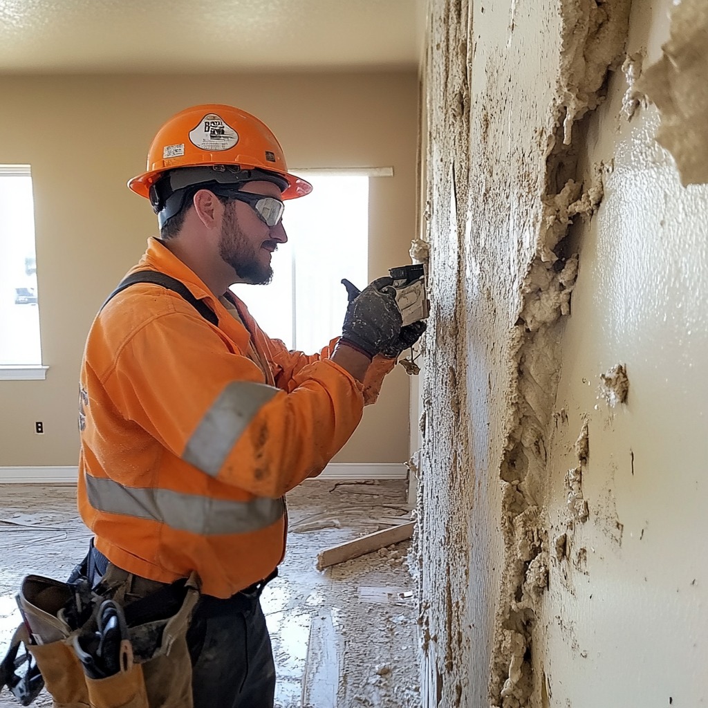 mold remediation technician working